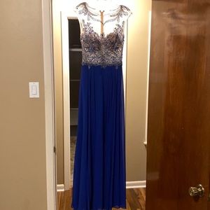 JVN Size 6 blue Prom Dress with blue/purple tan top